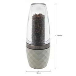 Cole & Mason Precision+ Stemless City Concrete Clear Pepper Mill With Gunmetal Band - Premium Tableware -HARTS OF STUR Sales H321804 Cole And Mason Stemless City Concrete Clear Gun Metal Pepper Mill 2
