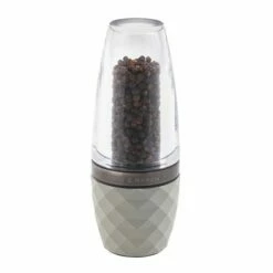 Cole & Mason Precision+ Stemless City Concrete Clear Pepper Mill With Gunmetal Band - Premium Tableware