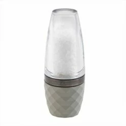 Cole & Mason Precision+ Stemless City Concrete Clear Salt Mill With Gunmetal Band - Premium Tableware