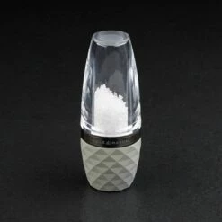 Cole & Mason Precision+ Stemless City Concrete Clear Salt Mill With Gunmetal Band - Premium Tableware -HARTS OF STUR Sales H321805 Cole And Mason Stemless City Concrete Clear Gun Metal Salt Mill 4