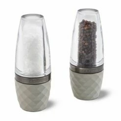 Cole & Mason Precision+ Stemless City Concrete Salt & Pepper Mill Gift Set with Gunmetal Band - Modern Tableware