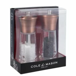 Cole & Mason Precision+ Exford Clear Antique Brass Salt & Pepper Mill Gift Set - Premium Tableware 9 Cole & Mason Precision+ Exford Clear Antique Brass Salt & Pepper Mill Gift Set - Premium Tableware -HARTS OF STUR Sales H321941 Cole And Mason Precision Exford Clear Antique Brass Gift Set 1