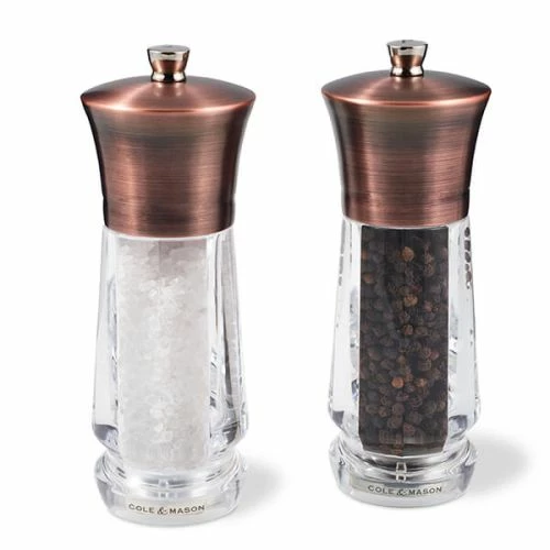Cole & Mason Precision+ Exford Clear Antique Brass Salt & Pepper Mill Gift Set - Premium Tableware 3 Cole & Mason Precision+ Exford Clear Antique Brass Salt & Pepper Mill Gift Set - Premium Tableware