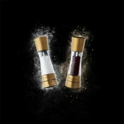 Cole & Mason Gourmet Precision+ Derwent 190mm Clear & Matt Gold Salt & Pepper Mill Gift Set - Premium Tableware -HARTS OF STUR Sales H332017 Cole And Mason Gourmet Precision Derwent 190mm Clear Stainless Steel Gift Set Matt Gold 2