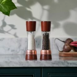 Cole & Mason Derwent Chestnut Rose Gold 190mm Salt Mill - Premium Rose Gold Tableware -HARTS OF STUR Sales H332295 Cole And Mason Derwent Chestnut Rose Gold Salt Mill 3