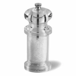 Cole & Mason 505 Clear Acrylic Precision Salt Mill - Premium Tableware for Perfect Seasoning