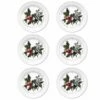 Portmeirion The Holly & The Ivy Set of 6 25cm Dinner Plates - Festive Tableware -HARTS OF STUR Sales HV05055X6 The Holly And The Ivy by Portmeirion Plate 10 Inch Set of 6