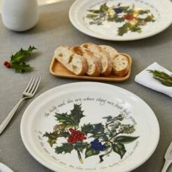 Portmeirion The Holly & The Ivy Set of 6 25cm Dinner Plates - Festive Tableware -HARTS OF STUR Sales HV05055X6 The Holly And The Ivy by Portmeirion Plate 10 Inch Set of 6 2
