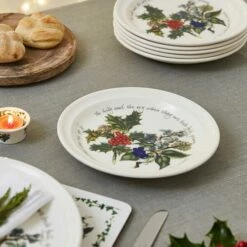 Portmeirion The Holly & The Ivy Set of 6 20cm Plates - Festive Tableware -HARTS OF STUR Sales HV05075X6 The Holly And The Ivy by Portmeirion Plate 8 Inch Set of 6 2
