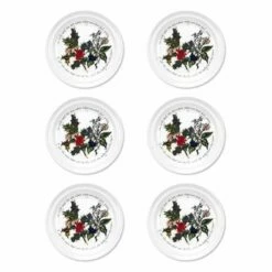 Portmeirion The Holly & The Ivy Set of 6 20cm Plates - Festive Tableware