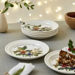 Portmeirion The Holly & The Ivy Set of 6 Side Plates | Festive Tableware -HARTS OF STUR Sales HV05095X6 The Holly And The Ivy by Portmeirion Plate 6 Inch Set of 6 3