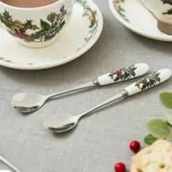 Portmeirion The Holly & The Ivy Set of 6 Tea Spoons - Elegant Cutlery for Tea Lovers -HARTS OF STUR Sales HV1101 The Holly And The Ivy by Portmeirion Tea Spoons Set of 6 2