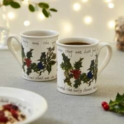Portmeirion The Holly & The Ivy Set of 6 Breakfast Mugs - Festive Christmas Design -HARTS OF STUR Sales HV48700X6 The Holly And The Ivy by Portmeirion Breakfast Mug Set of 6 2