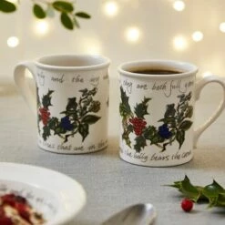 Portmeirion The Holly & The Ivy Set of 6 Breakfast Mugs - Festive Christmas Design -HARTS OF STUR Sales HV48700X6 The Holly And The Ivy by Portmeirion Breakfast Mug Set of 6 3