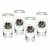 Portmeirion The Holly & The Ivy Set of 4 Highball Glasses - Festive Drinkware -HARTS OF STUR Sales HV5404XP The Holly And The Ivy by Portmeirion Hiball Glass Set of 4