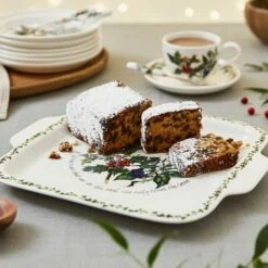 Portmeirion The Holly & The Ivy Square Handled Cake Plate | Festive Serveware 6 Portmeirion The Holly & The Ivy Square Handled Cake Plate | Festive Serveware -HARTS OF STUR Sales HV78044X The Holly And The Ivy by Portmeirion Square Handled Cake Plate 1