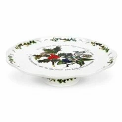 Portmeirion The Holly & The Ivy Footed Cake Plate - Festive Tableware for Christmas