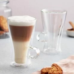 Judge Duo Grande Latte Macchiato Glass Set - 320ml, Set of 2 - Elegant Drinkware for Coffee Lovers -HARTS OF STUR Sales JDG48 Judge Duo Grande Latte Glass Set 320ml Set of 2 3