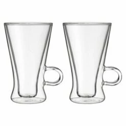 Judge Duo Grande Latte Macchiato Glass Set - 320ml, Set of 2 - Elegant Drinkware for Coffee Lovers -HARTS OF STUR Sales JDG48 Judge Duo Grande Latte Glass Set 320ml Set of 2 4