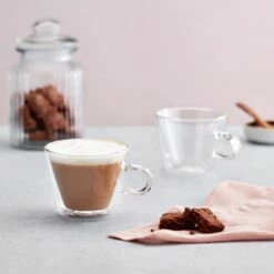 Judge Duo Flare Cappuccino Glass Set - 250ml, Set of 2 - Elegant Drinkware for Coffee & Tea -HARTS OF STUR Sales JDG68 Judge Duo Cappuccino Glass Set 250ml Set of 2 2
