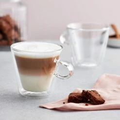 Judge Duo Flare Latte Glass Set 325ml - Set of 2, Elegant Drinkware for Coffee & Tea -HARTS OF STUR Sales JDG70 Judge Duo Latte Glass Set 325ml Set of 2 3