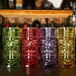 Bar Bespoke Coloured Tiki Highball Glass 4 Pack - Vibrant Drinkware Set for Cocktails & Beverages 13 Bar Bespoke Coloured Tiki Highball Glass 4 Pack - Vibrant Drinkware Set for Cocktails & Beverages -HARTS OF STUR Sales JERBSTKHB4 Bar Bespoke Coloured Tiki Highball Glasses 5