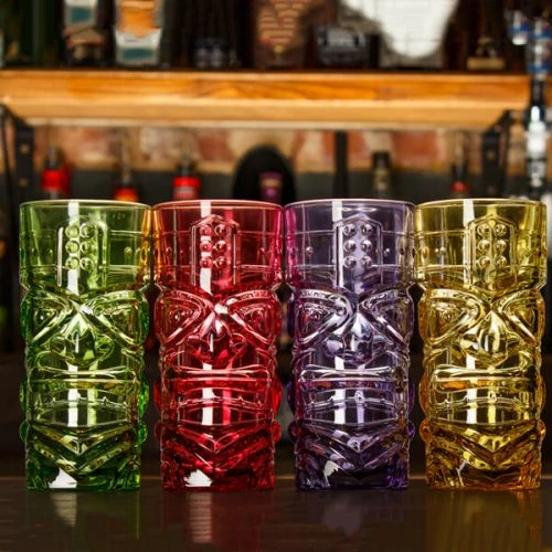 Bar Bespoke Coloured Tiki Highball Glass 4 Pack - Vibrant Drinkware Set for Cocktails & Beverages 8 Bar Bespoke Coloured Tiki Highball Glass 4 Pack - Vibrant Drinkware Set for Cocktails & Beverages - Image 6
