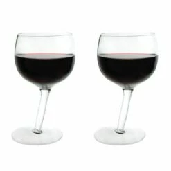 Bar Bespoke Tipsy Wine Glasses 2 Pack - Elegant Drinkware for Wine Lovers