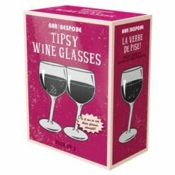 Bar Bespoke Tipsy Wine Glasses 2 Pack - Elegant Drinkware for Wine Lovers -HARTS OF STUR Sales JERBSTW2 Bar Bespoke Tipsy Wine Glasses 3