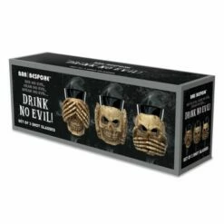 Bar Bespoke Drink No Evil Shot Glasses - Set of 4, Premium Quality, Unique Design -HARTS OF STUR Sales JERSGDNE3 Bar Bespoke Drink No Evil Shot Glasses 4