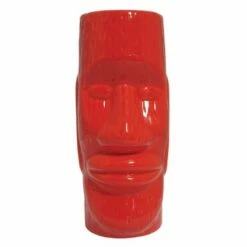 Bar Bespoke Tiki Mugs 2 Pack - Brown & Red Ceramic Drinkware Set -HARTS OF STUR Sales JERTKMG2BR Bar Bespoke Tiki Mugs Brown Red 3