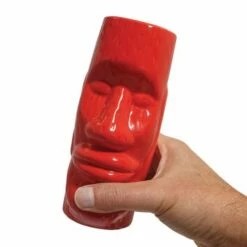 Bar Bespoke Tiki Mugs 2 Pack - Brown & Red Ceramic Drinkware Set -HARTS OF STUR Sales JERTKMG2BR Bar Bespoke Tiki Mugs Brown Red 4