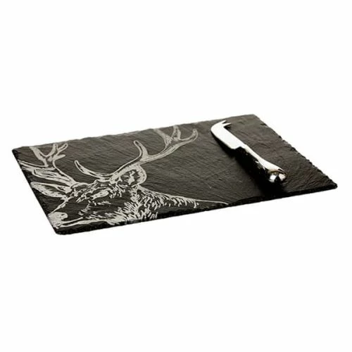 The Just Slate Company Stag Slate Cheese Board & Knife Gift Set - Elegant Serveware for Cheese Lovers 4 The Just Slate Company Stag Slate Cheese Board & Knife Gift Set - Elegant Serveware for Cheese Lovers - Image 2