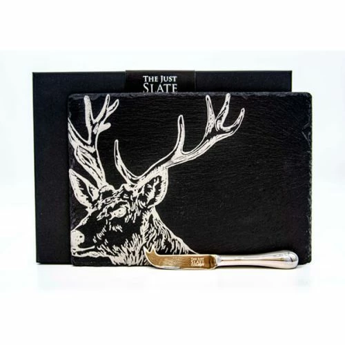 The Just Slate Company Stag Slate Cheese Board & Knife Gift Set - Elegant Serveware for Cheese Lovers 3 The Just Slate Company Stag Slate Cheese Board & Knife Gift Set - Elegant Serveware for Cheese Lovers