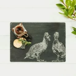 The Just Slate Company Quacking Ducks Slate Cheese Board - Elegant Serveware for Cheese Lovers