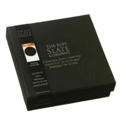 Set of 4 Round Slate Coasters by The Just Slate Company | Premium Tableware -HARTS OF STUR Sales JSCO4B Just Slate Company Round Slate Coasters 2