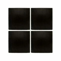 Set of 4 Premium Square Slate Coasters by The Just Slate Company - Durable & Stylish Tableware