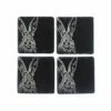 Set of 4 Hare Slate Coasters by The Just Slate Company | Premium Tableware -HARTS OF STUR Sales JSCS4H Just Slate Company Hare Slate Coasters