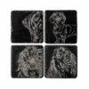 Set of 4 Mixed Dog Slate Coasters by The Just Slate Company | Durable Tableware for Pet Lovers -HARTS OF STUR Sales JSCS4MD Just Slate Company Mixed Dog Slate Coasters