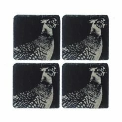 Set of 4 Pheasant Slate Coasters by The Just Slate Company | Premium Tableware