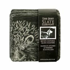 Set of 4 Woodland Friends Slate Coasters by The Just Slate Company | Natural Tableware -HARTS OF STUR Sales JSCS4WF Just Slate Company Woodland Friends Slate Coasters 1