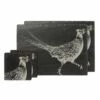 The Just Slate Company Pheasant Slate Coaster & Placemat Set - Elegant Tableware for Dining & Home Decor -HARTS OF STUR Sales JSPMCPH Just Slate Company Pheasant Slate Coaster Place Mat Set