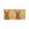 Set of 2 Hare Oak Coasters by The Just Slate Company - Elegant Tableware for Home & Office