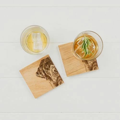 Set of 2 Labrador Oak Coasters by The Just Slate Company - Premium Tableware 5 Set of 2 Labrador Oak Coasters by The Just Slate Company - Premium Tableware - Image 3