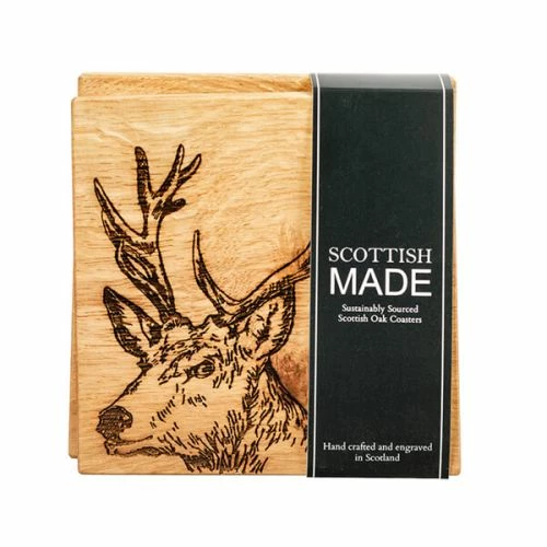 Set of 2 Stag Oak Coasters by The Just Slate Company | Premium Tableware 4 Set of 2 Stag Oak Coasters by The Just Slate Company | Premium Tableware - Image 2