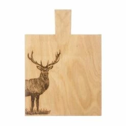 The Just Slate Company Monarch Stag Medium Oak Serving Paddle - Elegant Serveware for Dining & Entertaining