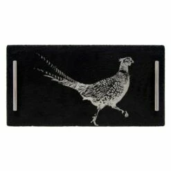 The Just Slate Company Large Pheasant Slate Serving Tray - Elegant Gift Boxed Serveware
