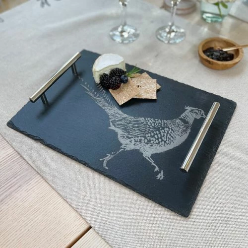 The Just Slate Company Medium Pheasant Slate Serving Tray - Elegant Gift Boxed Serveware 4 The Just Slate Company Medium Pheasant Slate Serving Tray - Elegant Gift Boxed Serveware - Image 2