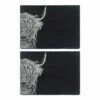 Set of 2 Highland Cow Placemats by The Just Slate Company - Stylish Table Mats for Dining -HARTS OF STUR Sales JSTMR2HC Just Slate Company Highland Cow Slate Place Mats