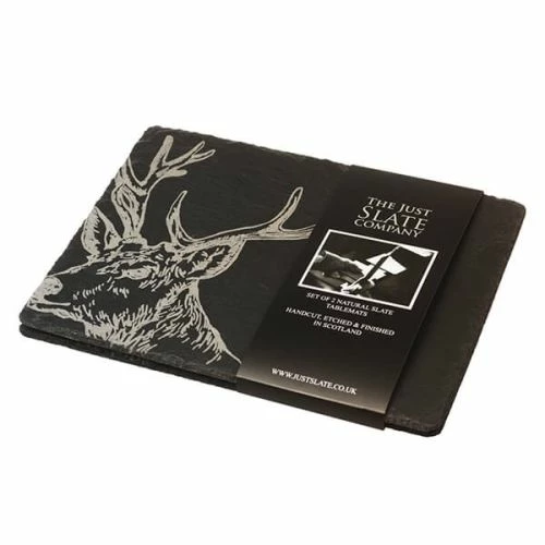 Set of 2 Stag Slate Placemats by The Just Slate Company - Elegant Tableware for Dining 4 Set of 2 Stag Slate Placemats by The Just Slate Company - Elegant Tableware for Dining - Image 2